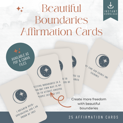 Printable Affirmation Cards - Beautiful Boundaries (Emily)