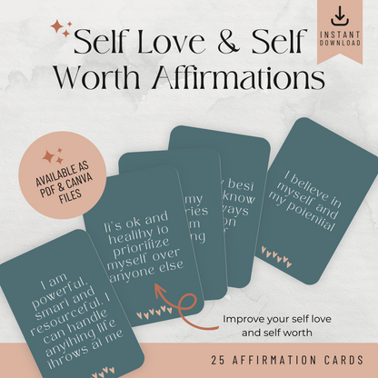 Minimal Affirmation Cards - Self Love and Self Worth (Emily)