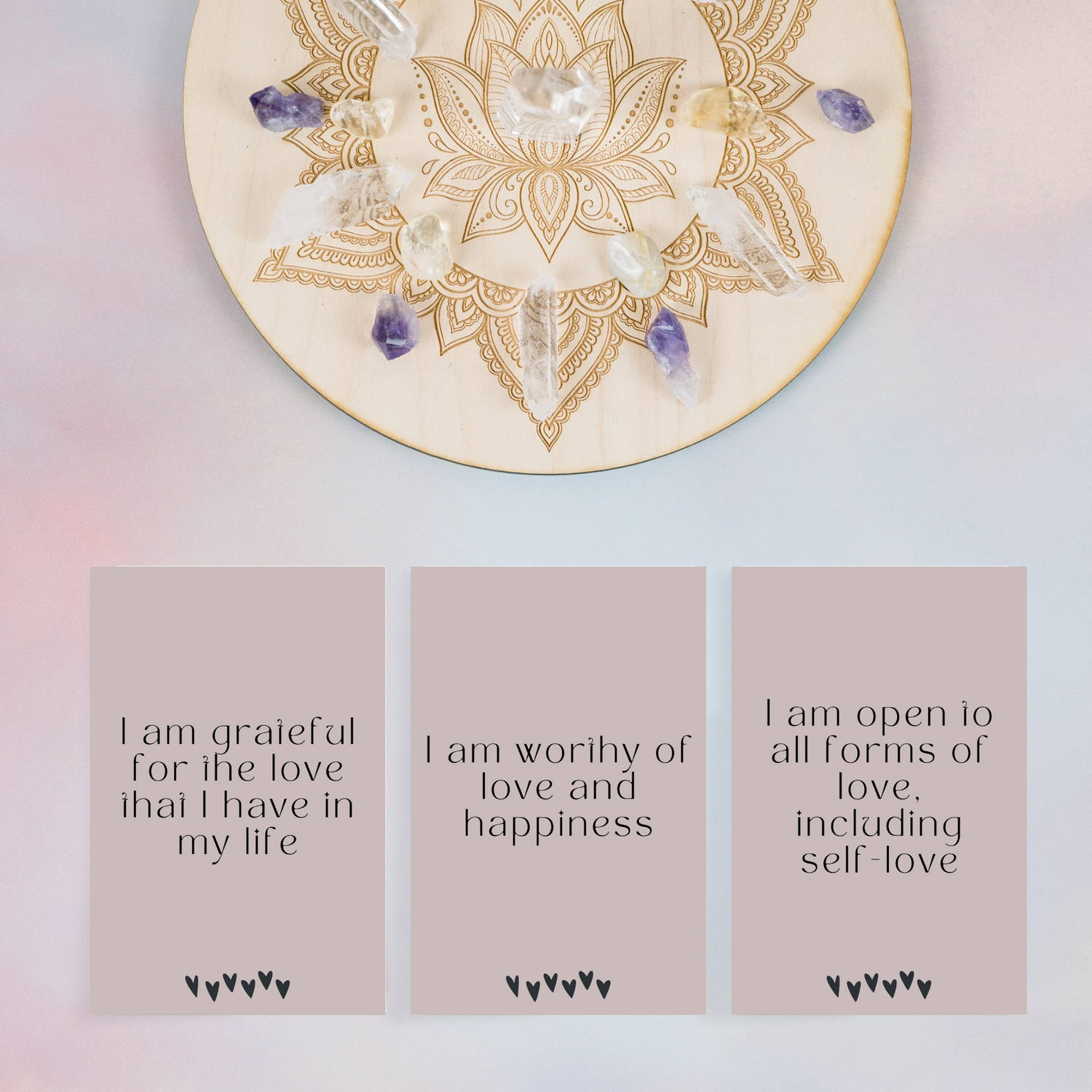 Minimal Affirmation Cards - Manifesting Love (Amanda)