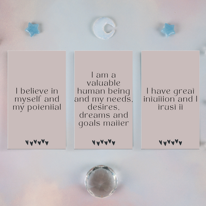 Minimal Affirmation Cards - Self Love and Self Worth (Amanda)