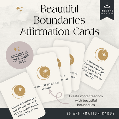 Printable Affirmation Cards - Beautiful Boundaries (Amanda)