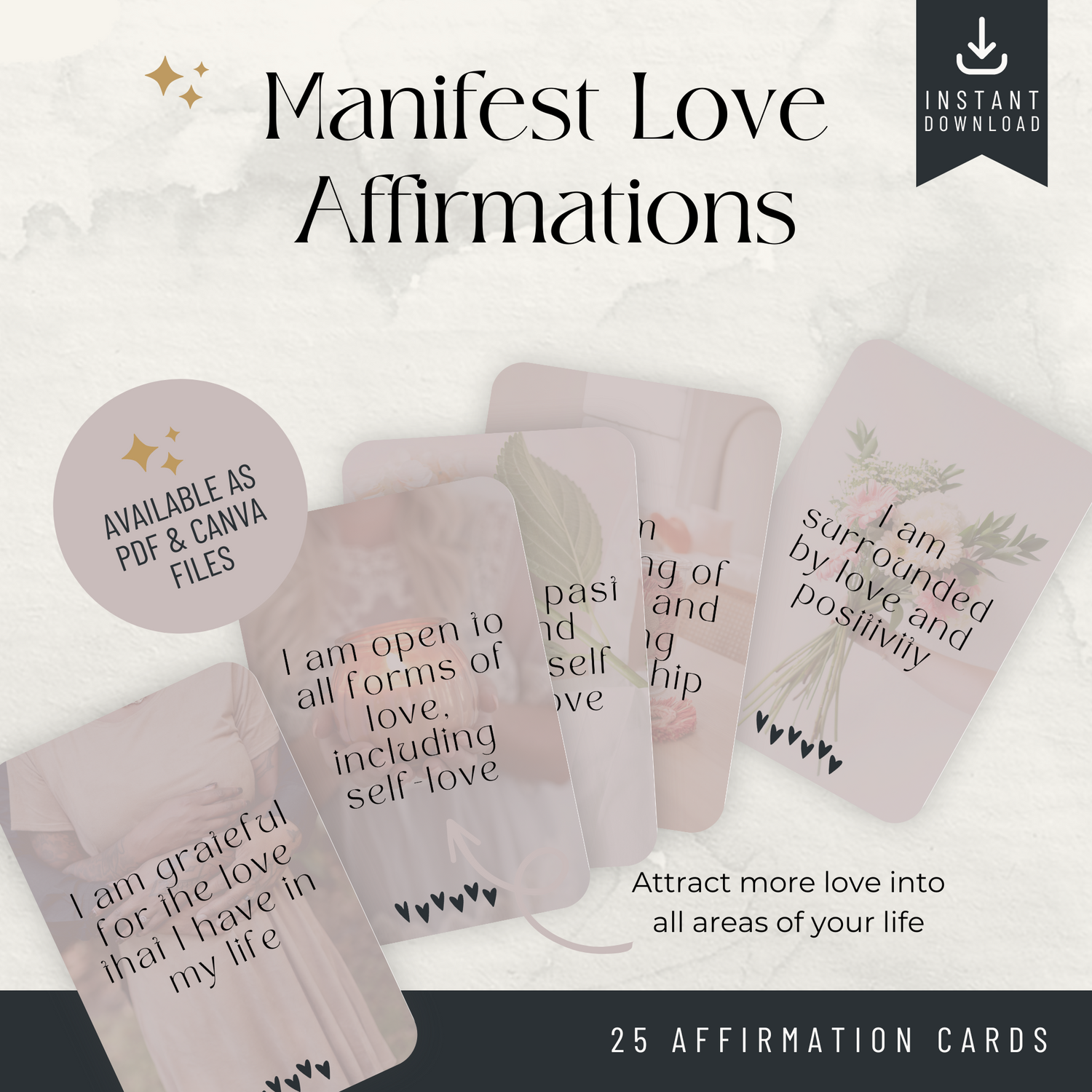 Printable Affirmation Cards - Manifesting Love (Amanda)