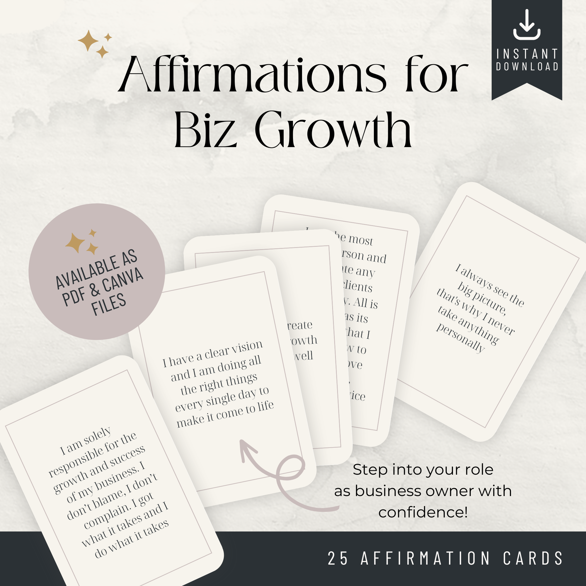 Minimal Affirmation Cards - Business Growth (Amanda)