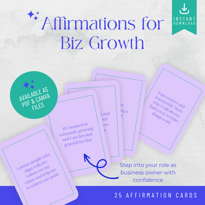 Minimal Affirmation Cards - Business Growth (Ashley)