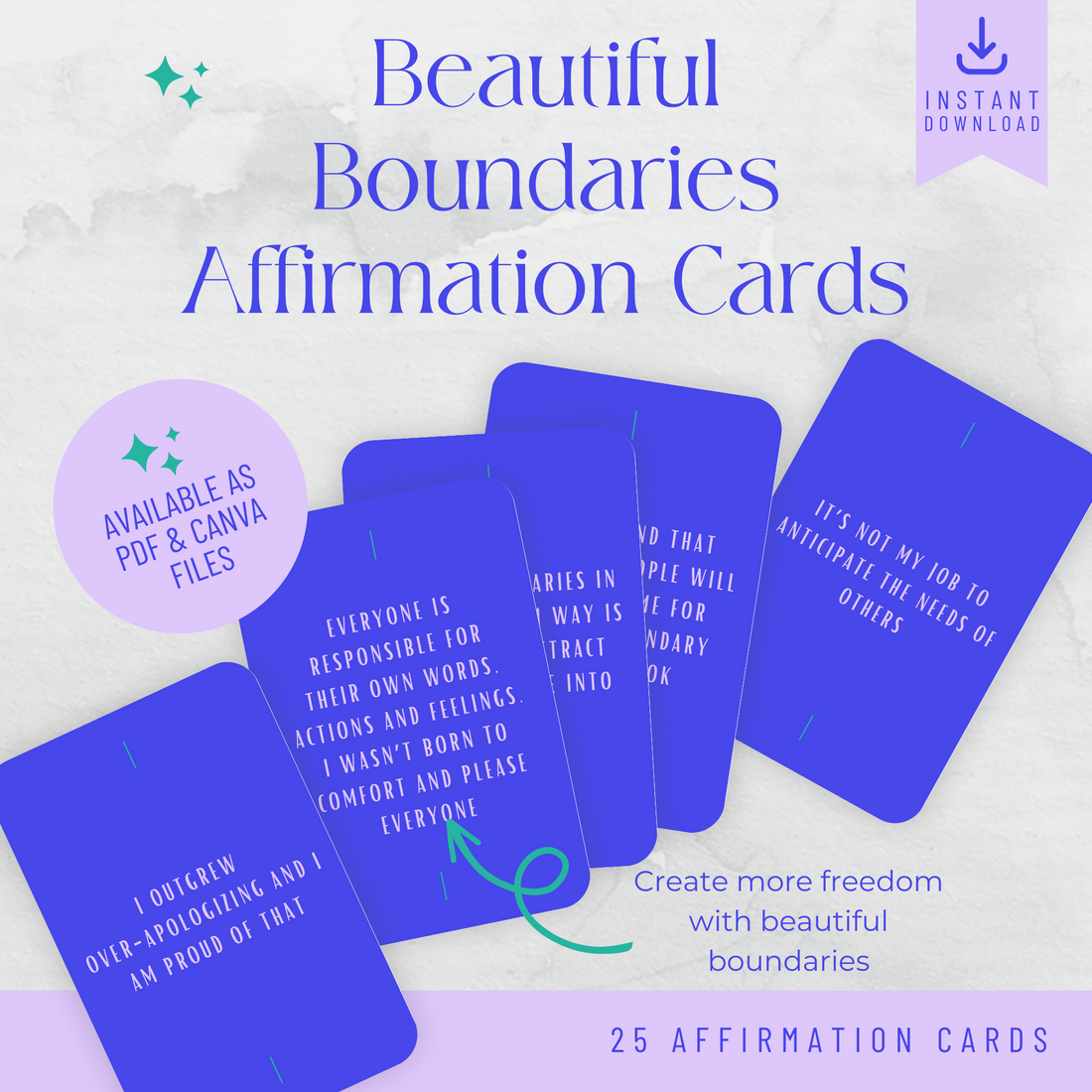 Minimal Affirmation Cards - Beautiful Boundaries (Ashley)