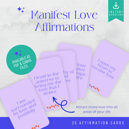 Minimal Affirmation Cards - Manifesting Love (Ashley)