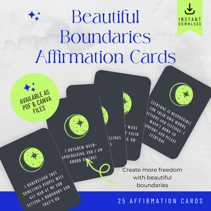 Printable Affirmation Cards - Beautiful Boundaries (Ella)