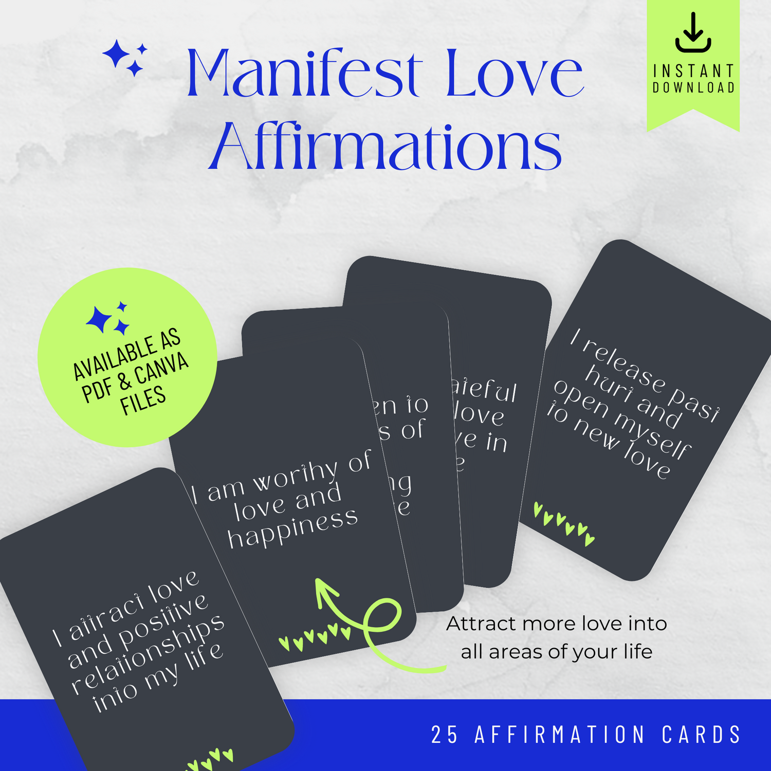 Minimal Affirmation Cards - Manifesting Love (Ella)