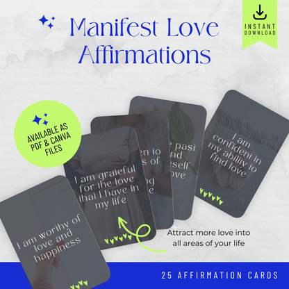 Printable Affirmation Cards - Manifesting Love (Ella)