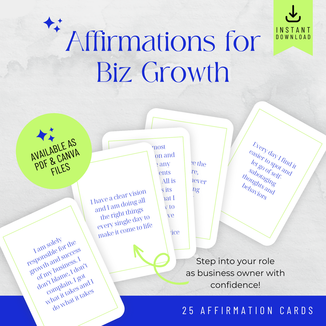 Minimal Affirmation Cards - Business Growth (Ella)