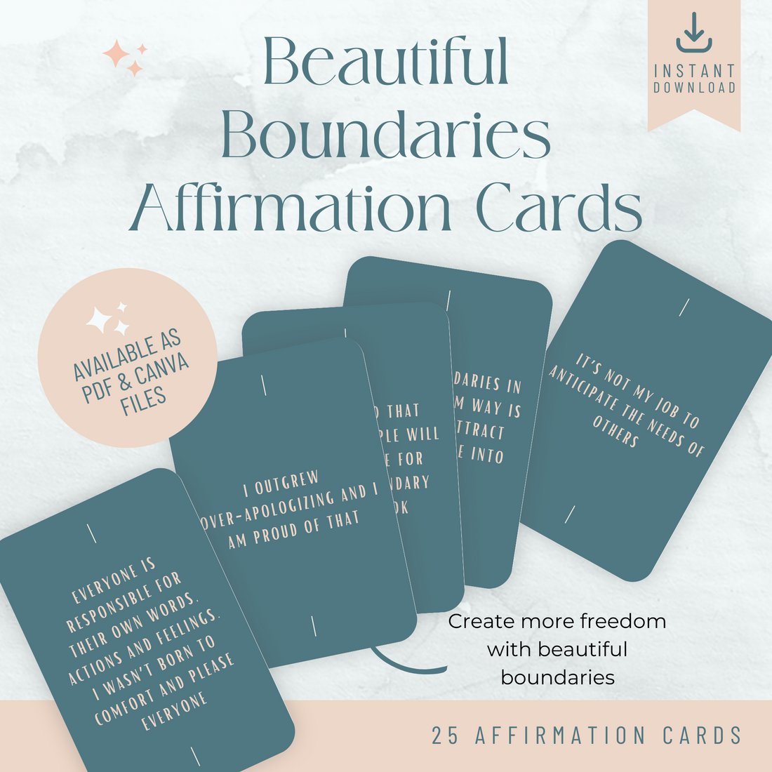 Minimal Affirmation Cards - Beautiful Boundaries (Emma)