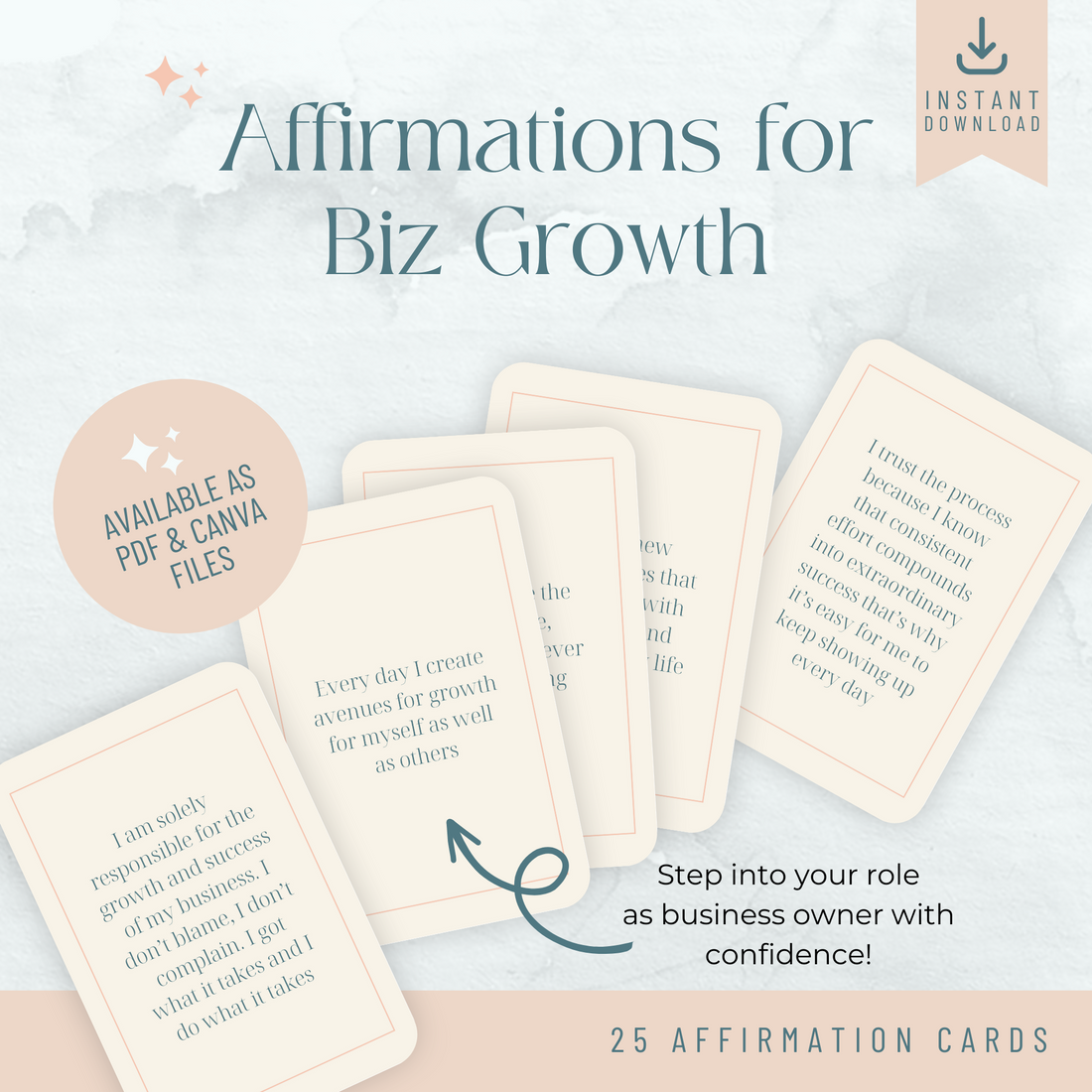 Minimal Affirmation Cards - Business Growth (Emma)