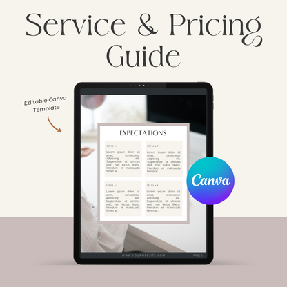 Service &amp; Pricing Guide Template (Amanda)